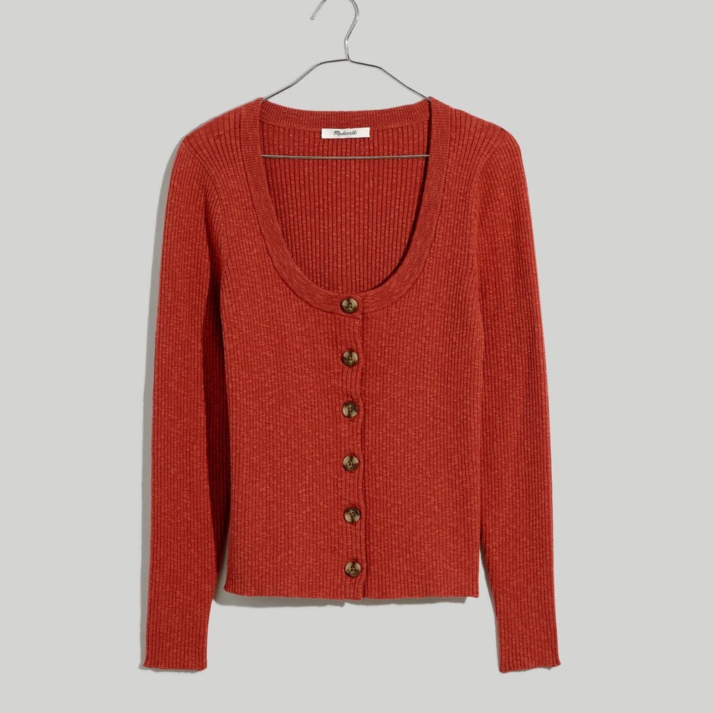Madewell Scoop Neck Cardigan Sweater With Buttons